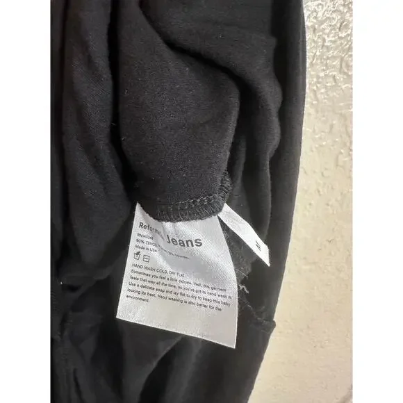 Reformation Kaila Knit Wrap Dress Tulip Hem Black Womans Medium - Picture 6 of 8